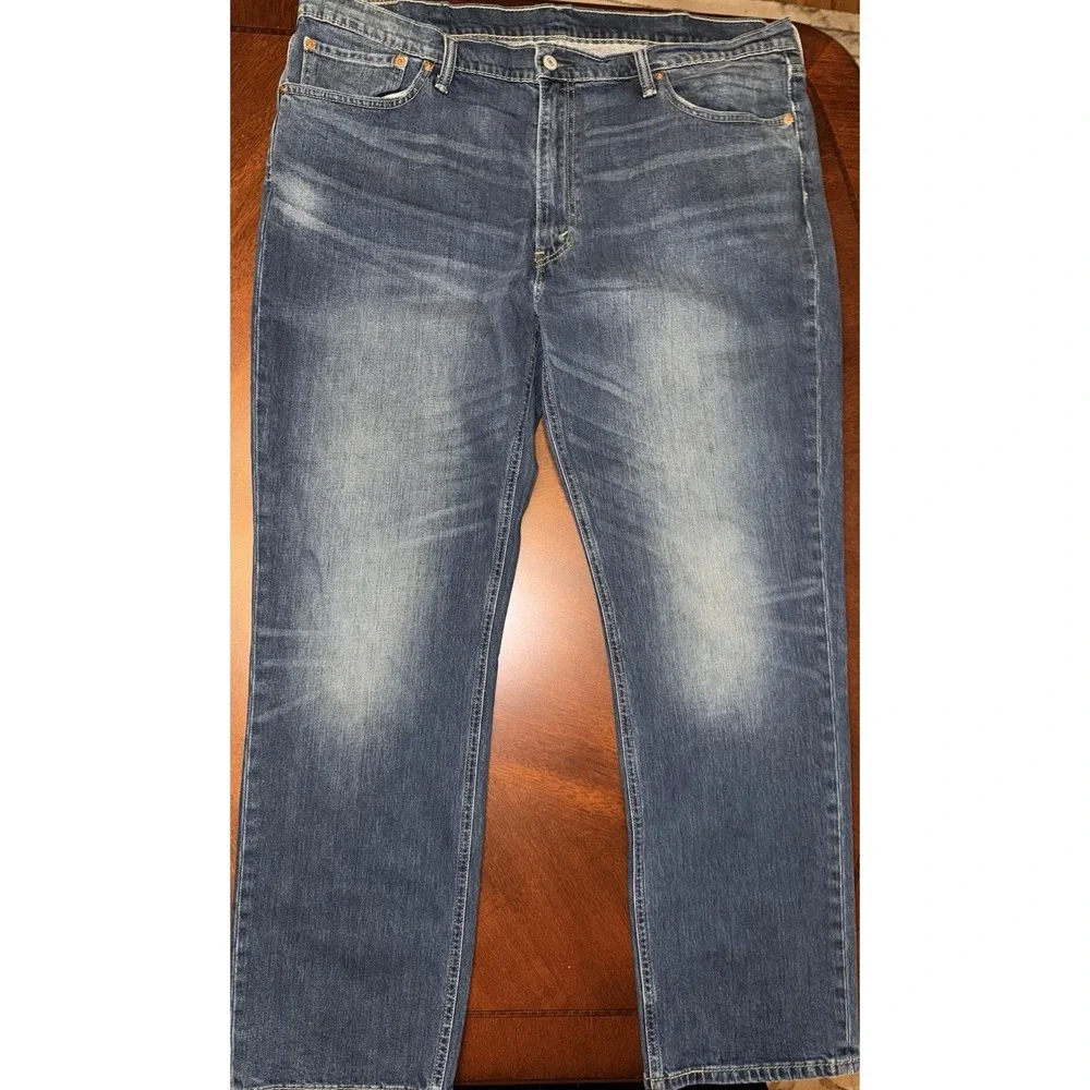 Levi 541 Mens Jeans Size 40x32 Athletic Taper Stretch Dark Wash Denim Distressed